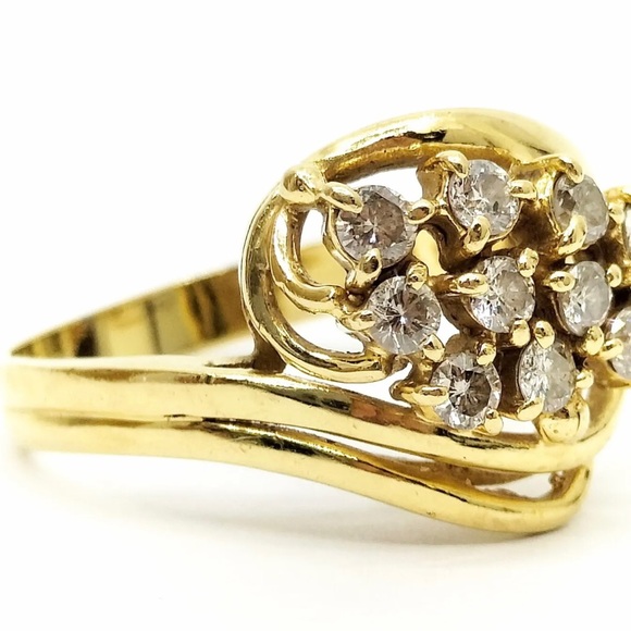 18k Diamond Ring yellow gold - Picture 6 of 14